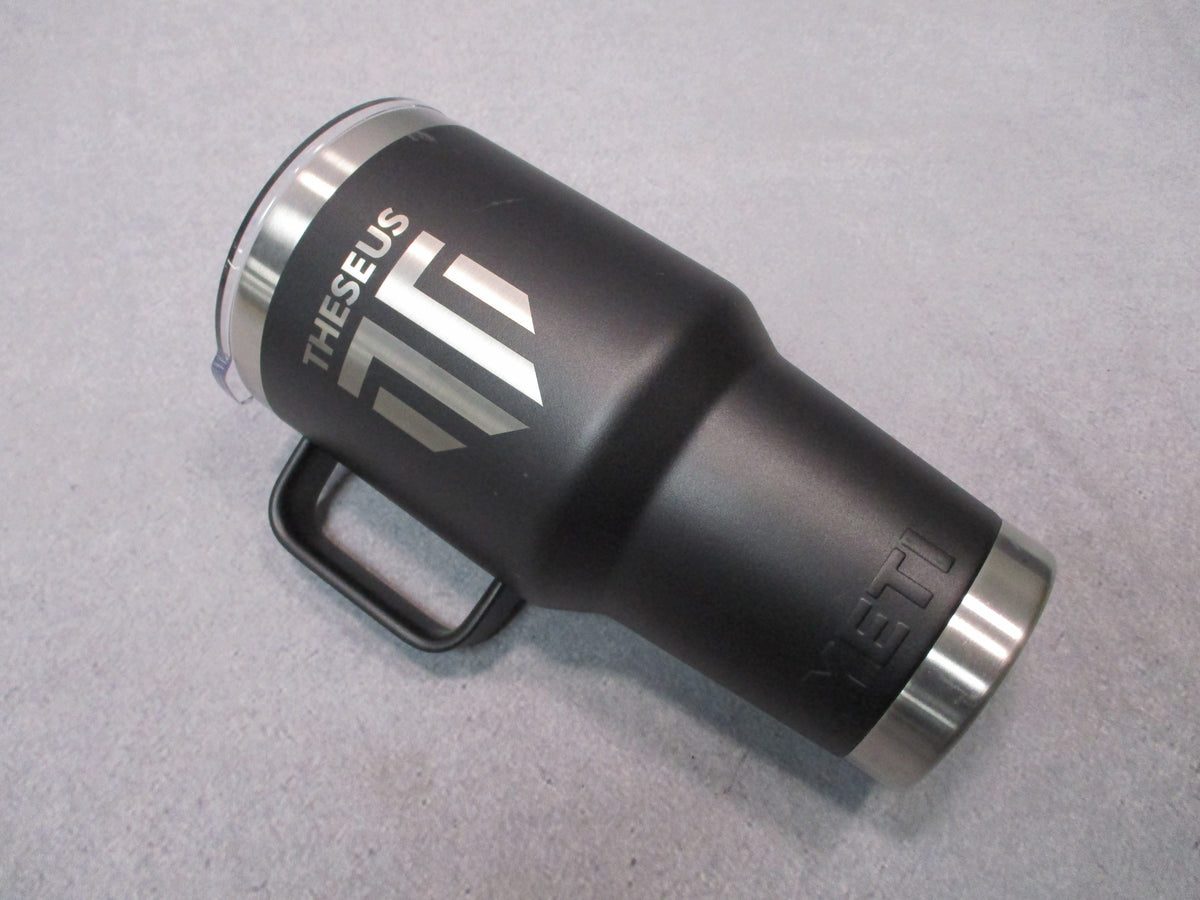 YETI Rambler 35 oz Black Handle Mug MagSlider Lid Theseus Engraved