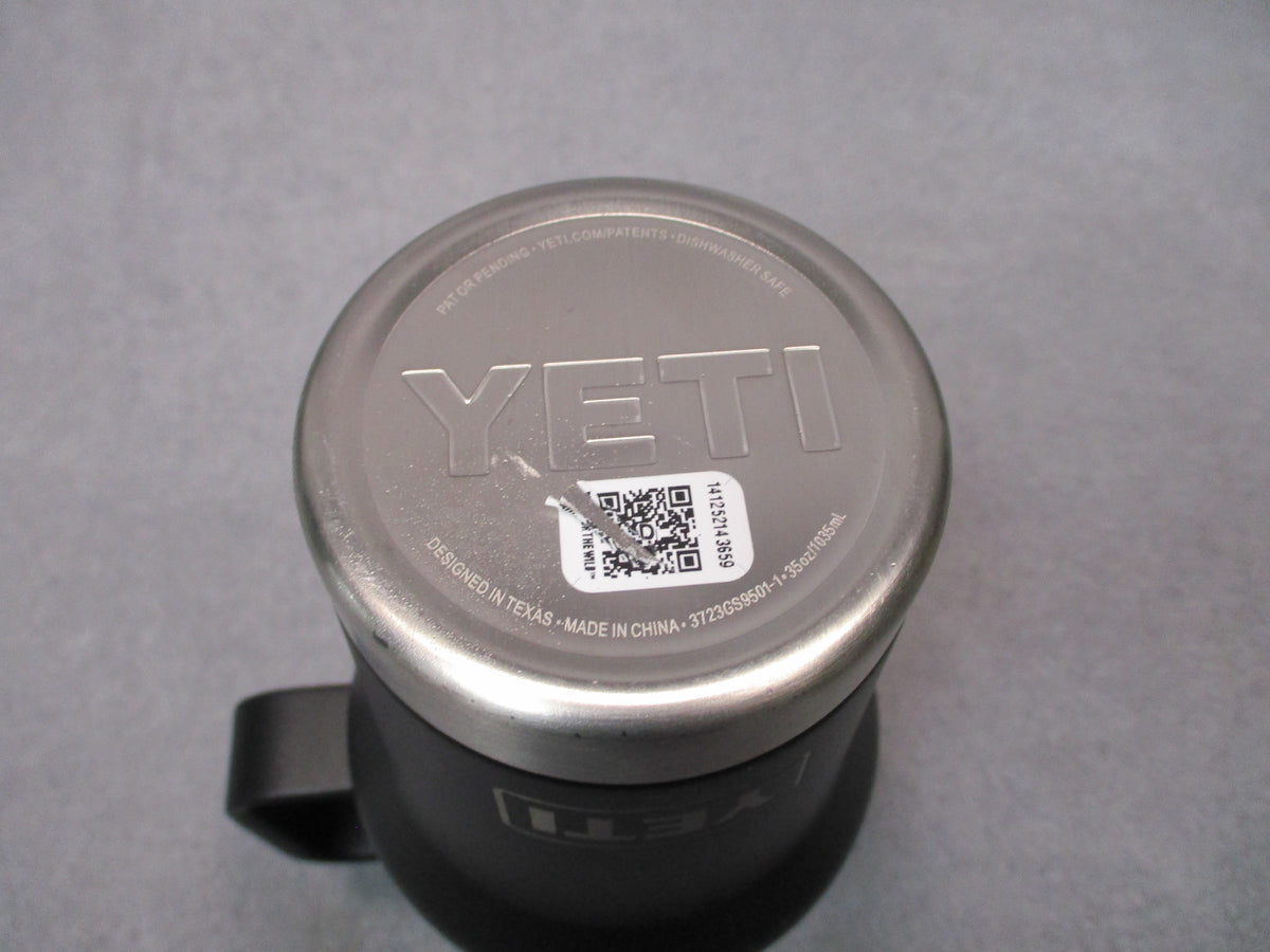 YETI Rambler 35 oz Black Handle Mug MagSlider Lid Theseus Engraved
