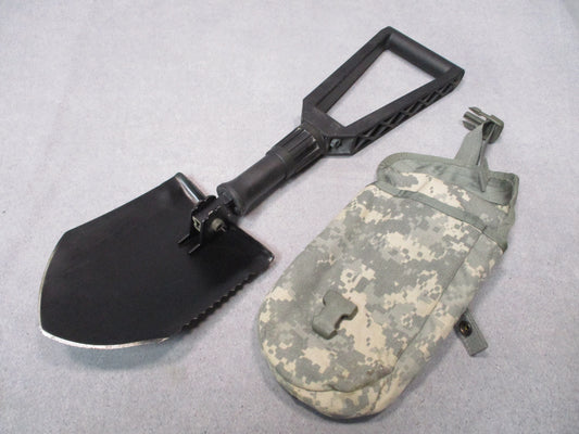 USGI Folding Entrenching Tool E-Tool Shovel w UCP MOLLE II Carrier Pouch