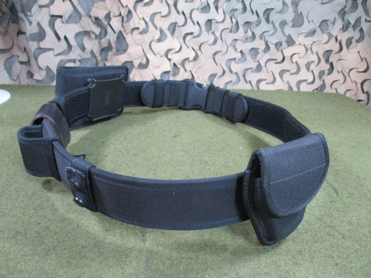 Bianchi Duty Belt Set Black Nylon Approx XL 49in Mag Cuff Radio Baton Holders