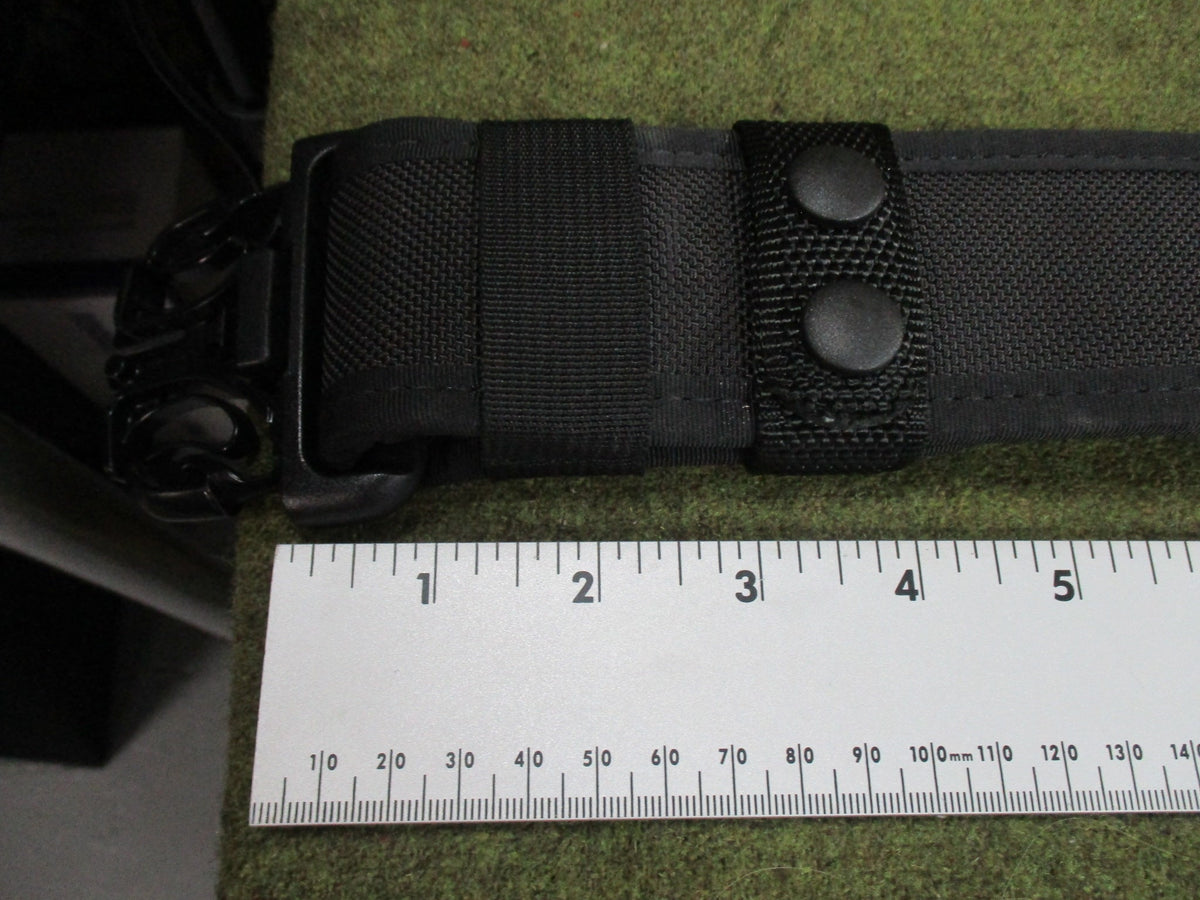 Bianchi Duty Belt Set Black Nylon Approx XL 49in Mag Cuff Radio Baton Holders