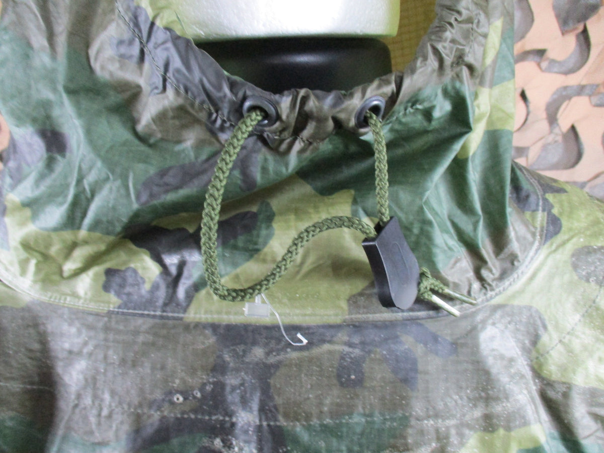 USGI Woodland M81 Military Poncho Rain Cape Shelter Repaired Grommet Used
