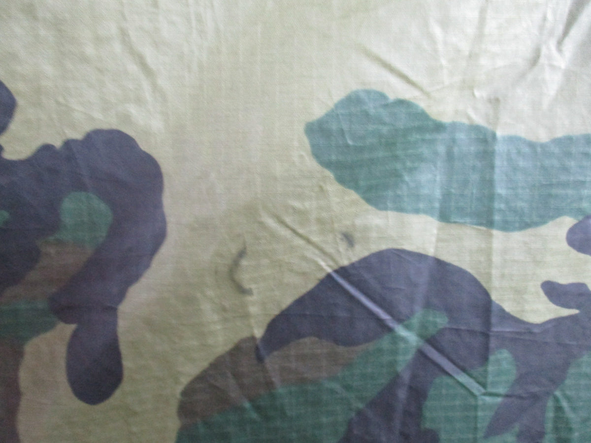 USGI Woodland M81 Military Poncho Rain Cape Shelter Repaired Grommet Used