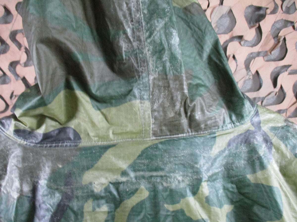USGI Woodland M81 Military Poncho Rain Cape Shelter Repaired Grommet Used