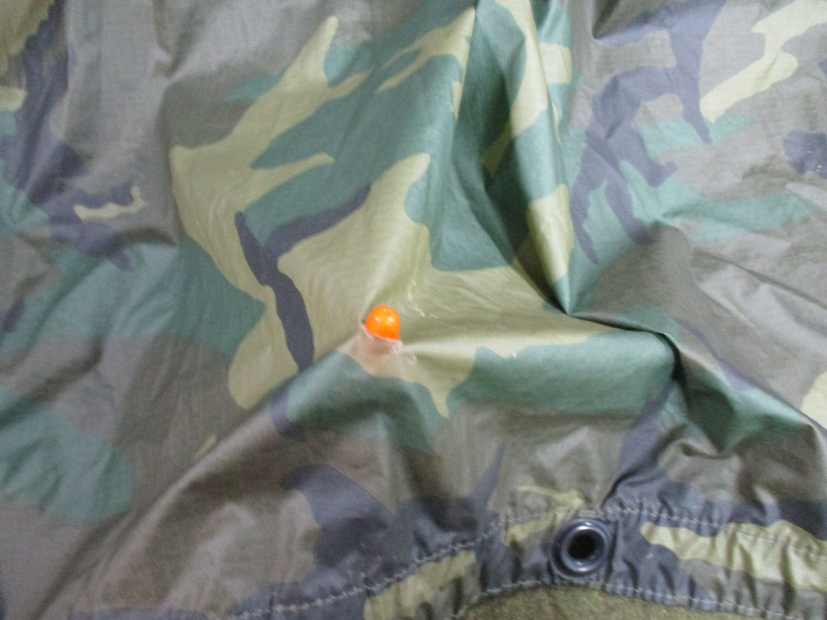 USGI Woodland Poncho + Commercial Woobie Liner Set Used Fair Field Gear