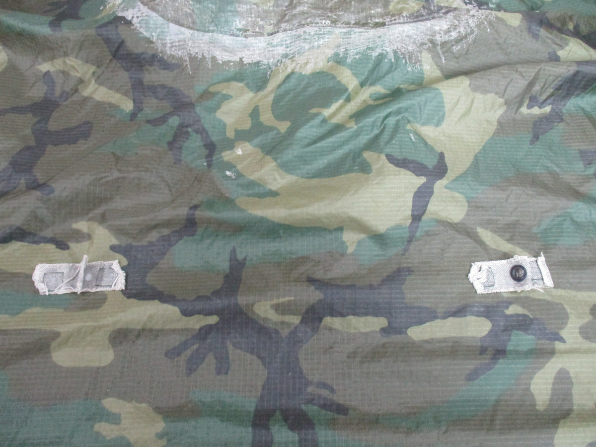 USGI Woodland Poncho + Commercial Woobie Liner Set Used Fair Field Gear