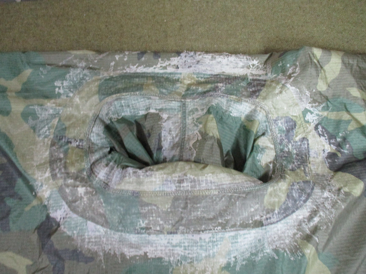 USGI Woodland Poncho + Commercial Woobie Liner Set Used Fair Field Gear