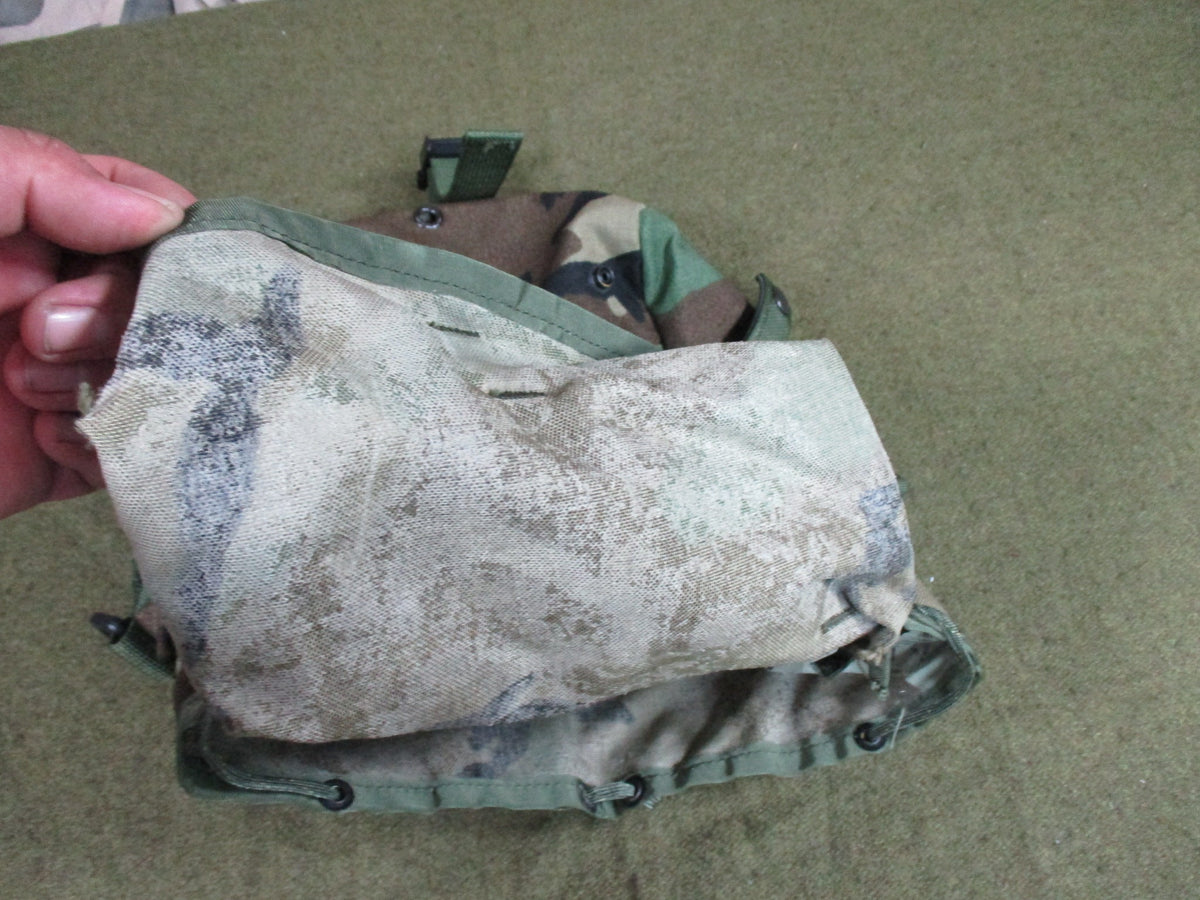 Woodland Camouflage Utility Pouch Belt Pack Used Good Sticky PU Lining - Centex Military Gear