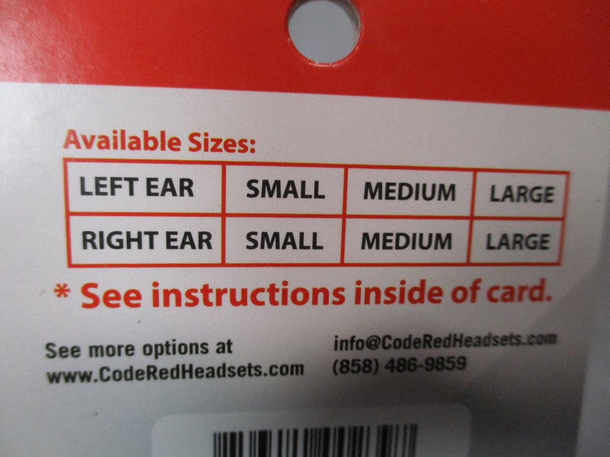Code Red Molded Earpiece Ear Mold Lot 8 Silicone Small Left Right Large Left New - Centex Military Gear