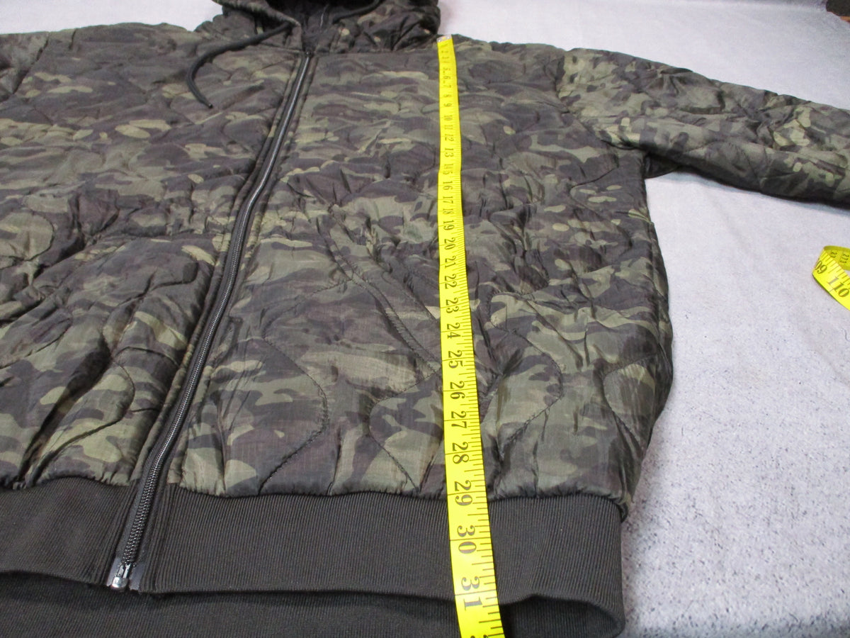 Woobie Gear Black Camo Full Zip Quilted Hoodie Jacket 3XL Nylon New Without Tags - Centex Military Gear