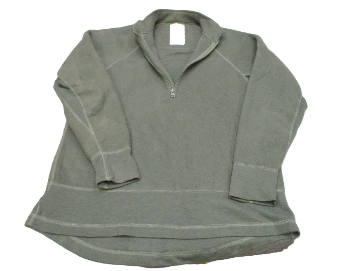 USGI Army Midweight Fleece Shirt Large Regular Foliage Green Nomex 1/4 Zip