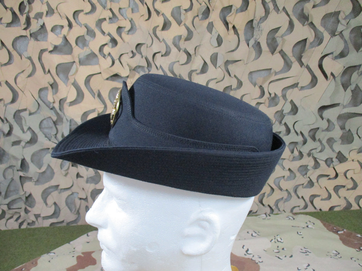 US Army Women's Blue 450 Dress Service Hat Size 23 Bonk USA Eagle Badge