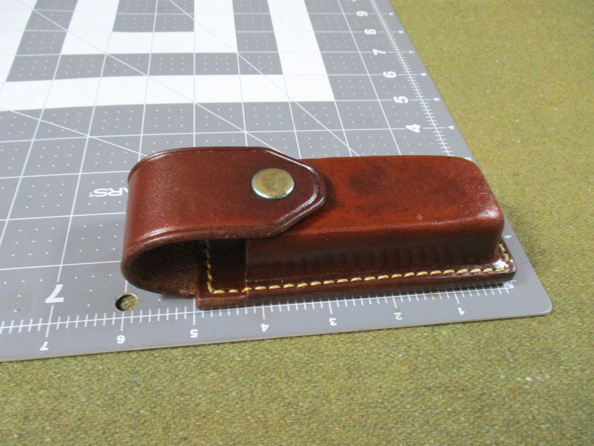 Triple K 94-61 Double Stack .45 Magazine Pouch Walnut Leather Duty Gear NOS