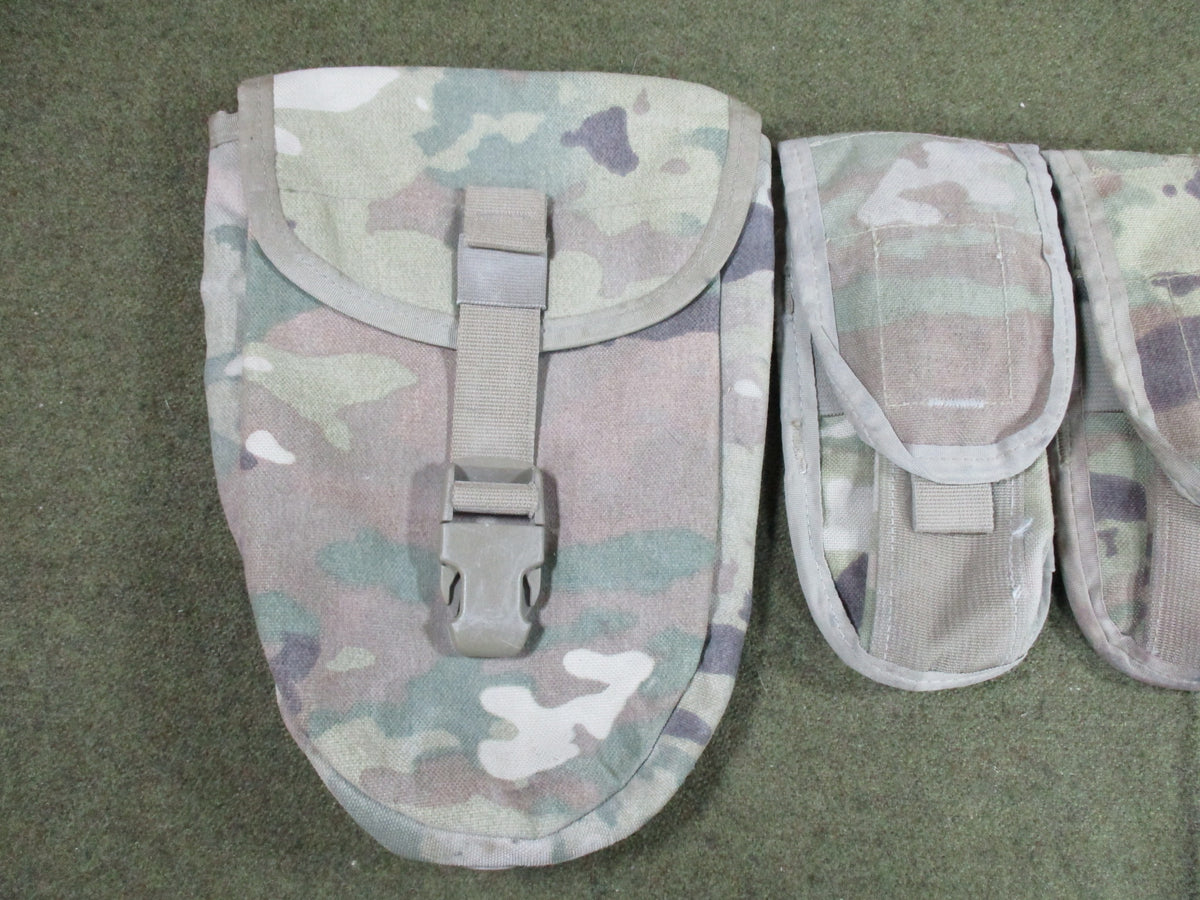 USGI OCP MOLLE II Pouch Lot 5 Pc E Tool Canteen 3 Double Magazine Army Surplus