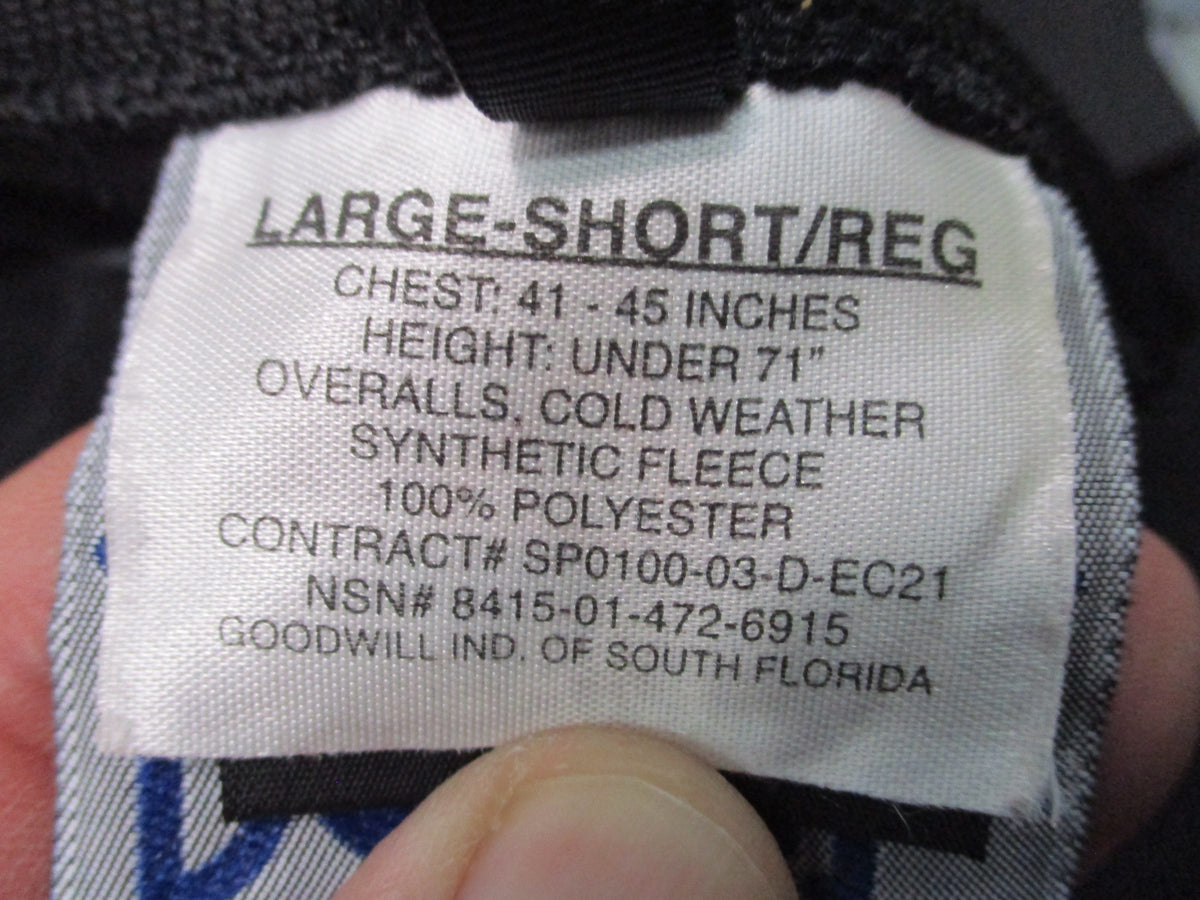 USGI Polartec Cold Weather Fleece Bib Overalls ECWCS Black Military Pants