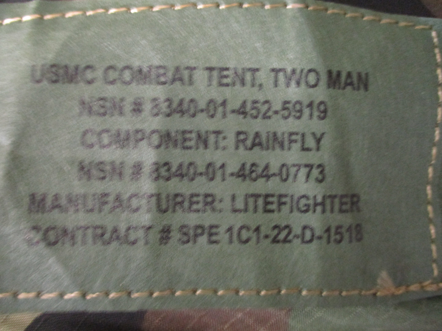 USMC LiteFighter 2 Man Combat Tent Woodland Tan Complete NSN 8340-01-452-5919