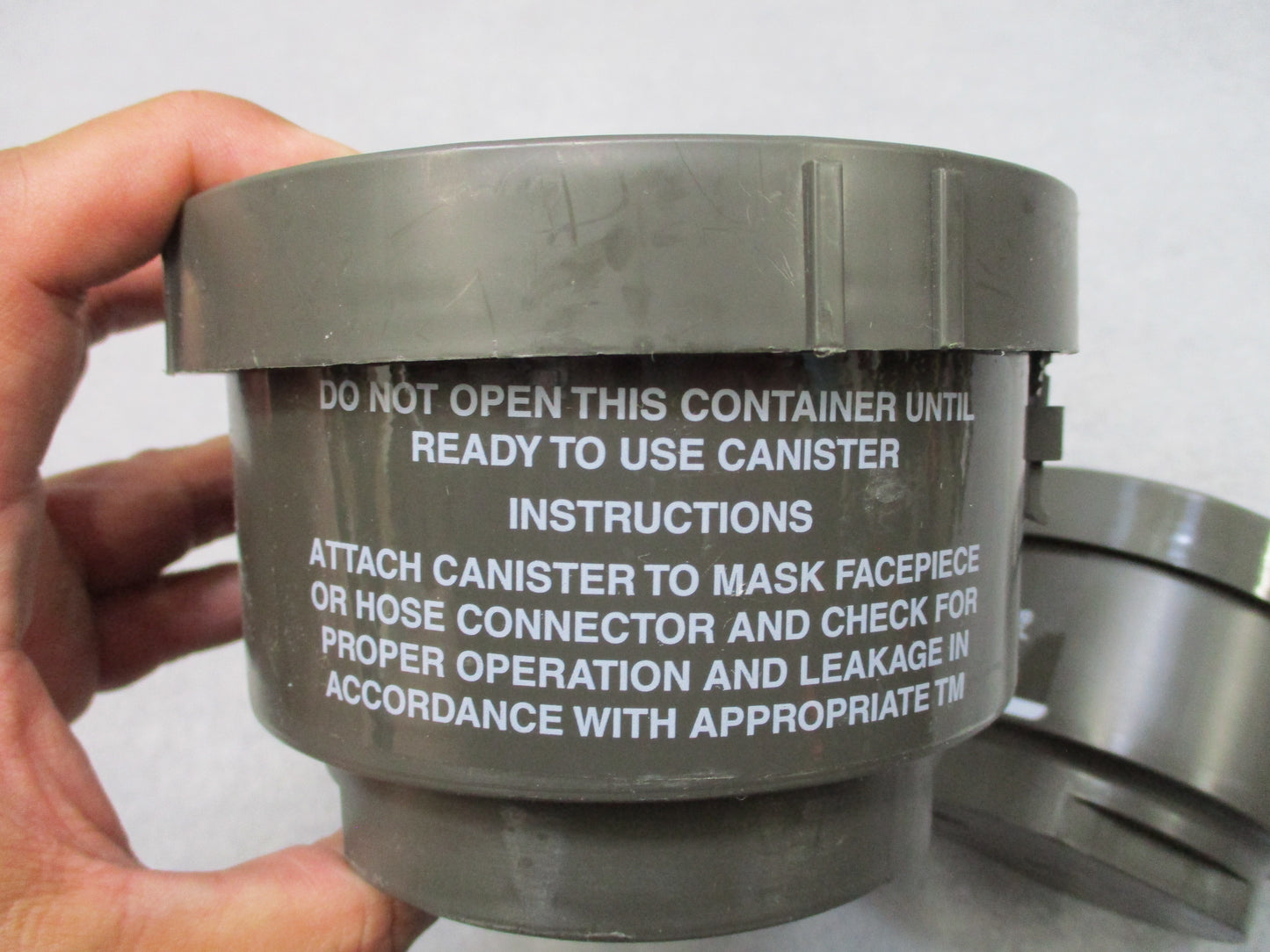 Lot of 2 USGI 40mm Gas Mask Filters C2A1 M40 NATO Threaded Canisters Sealed