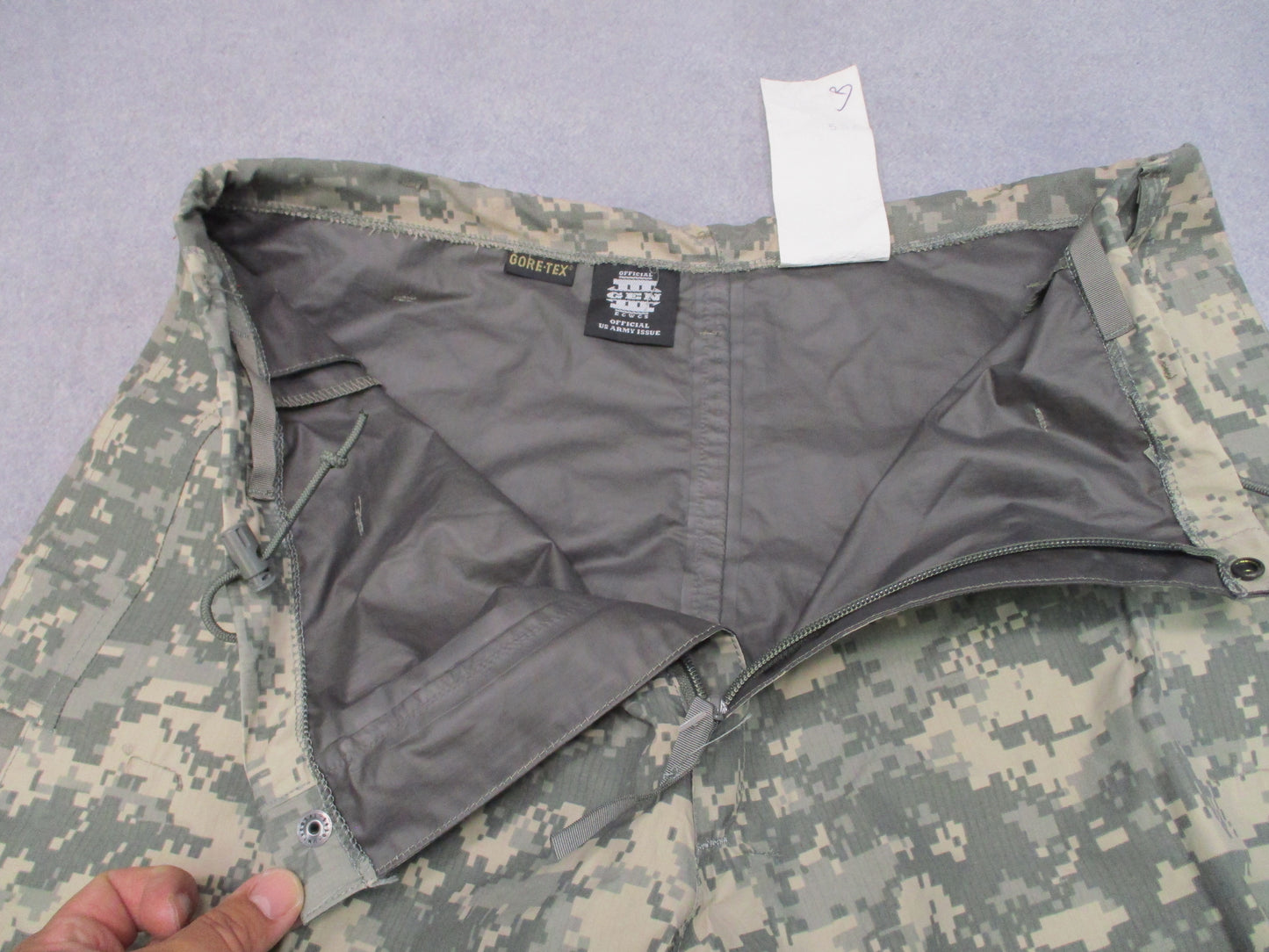 USGI ECWCS Army Gen III Level 6 Gore-Tex Rain Pants ACU UCP Wet Weather Military