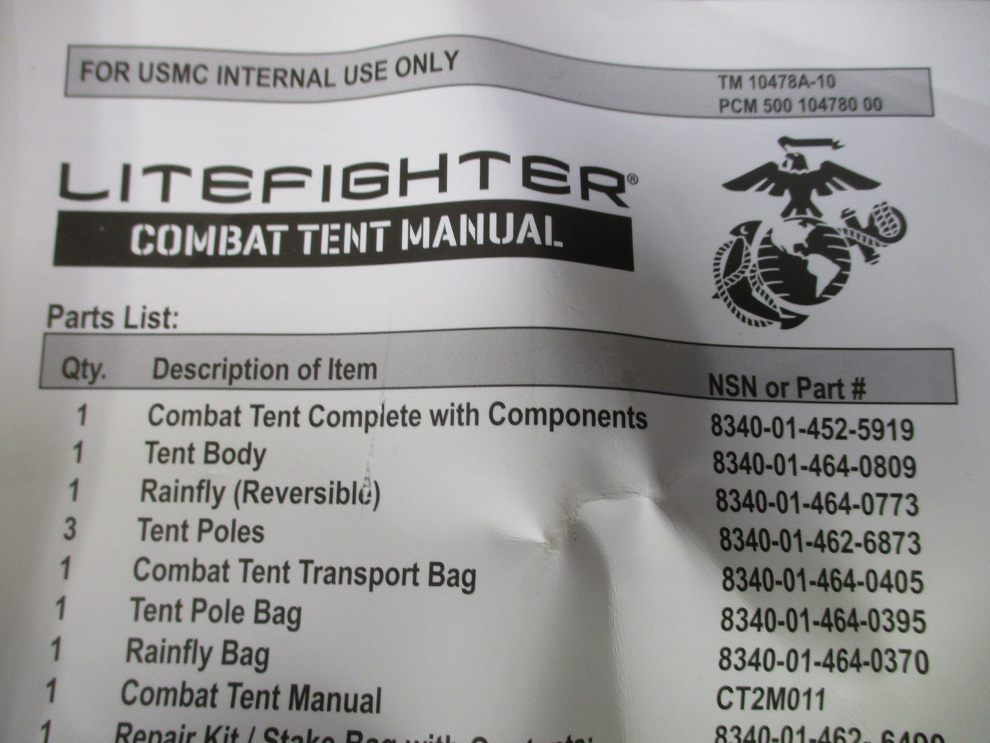 USMC LiteFighter 2 Man Combat Tent Woodland Tan Complete NSN 8340-01-452-5919