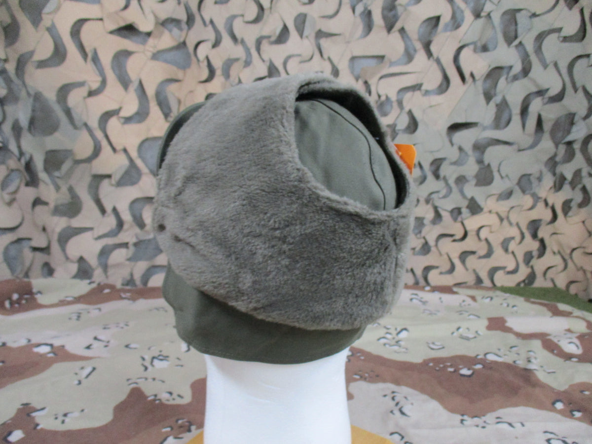 German Bundeswehr Winter Hat Size 55 Olive Green Ear Flap Cap Army Surplus