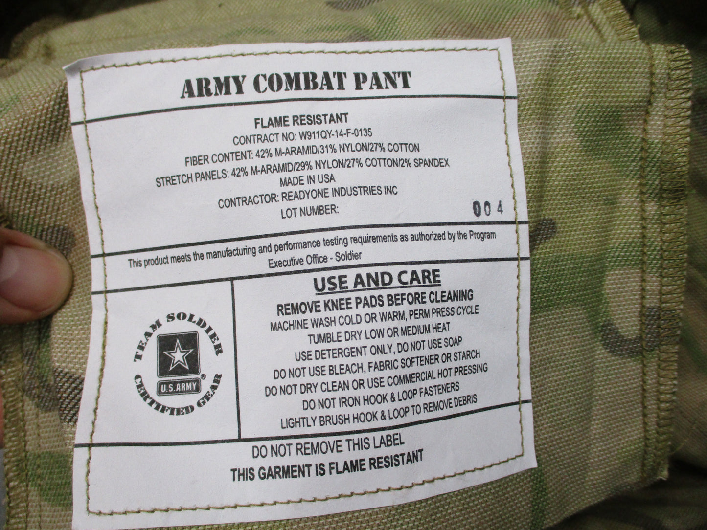 US Army OCP Combat Pants M-R Flame Resistant Crye AirFlex Knee Pads Included