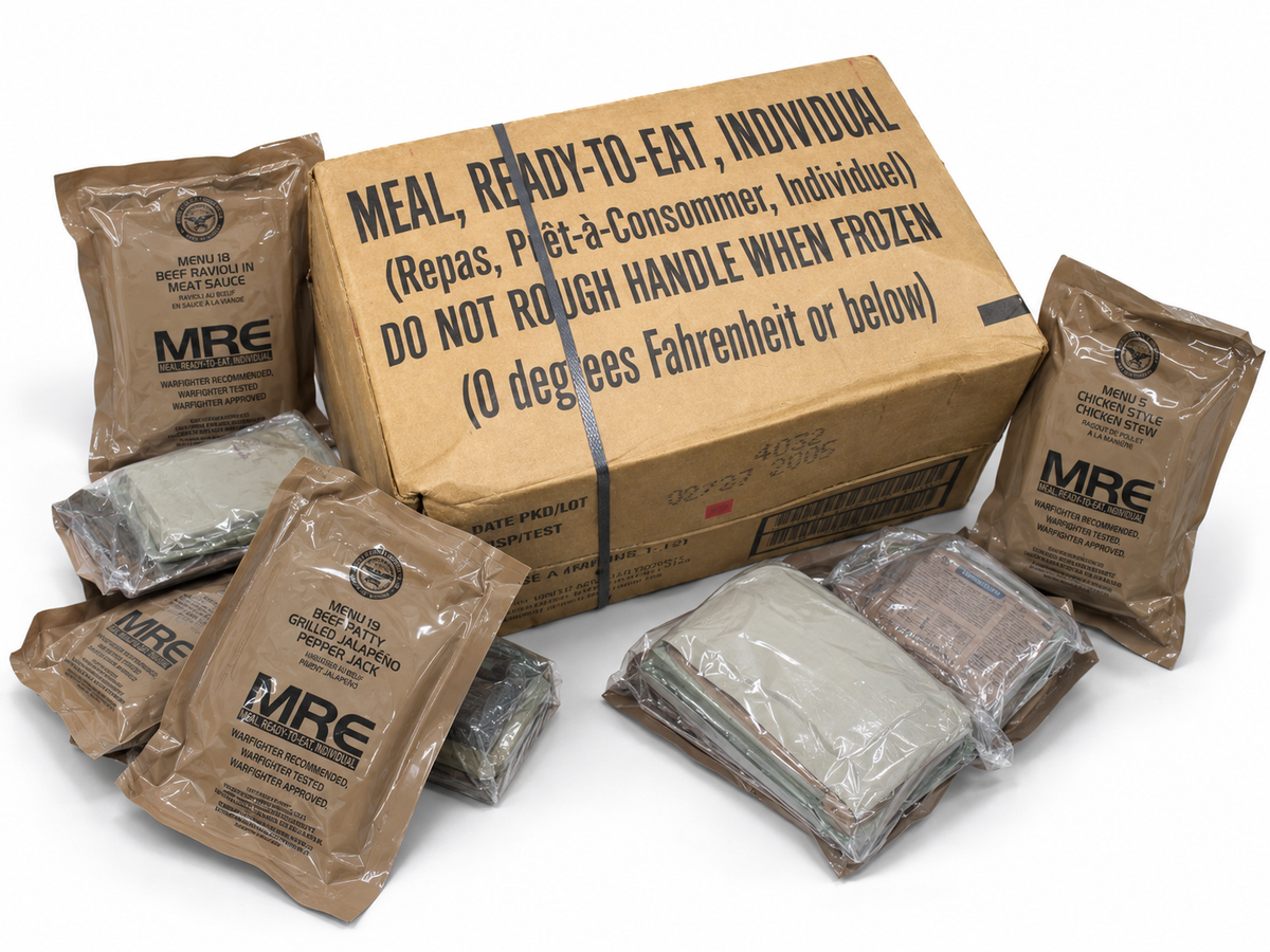 Military Meals Ready To Eat MRE Case A or B 2027 Inspection Date 12 Meals