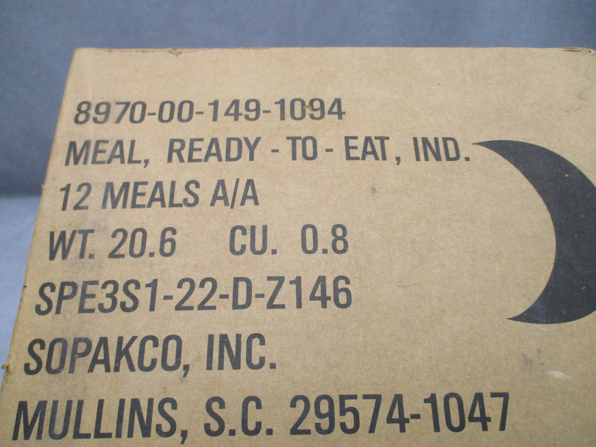 Military Meals Ready To Eat MRE Case A or B 2027 Inspection Date 12 Meals