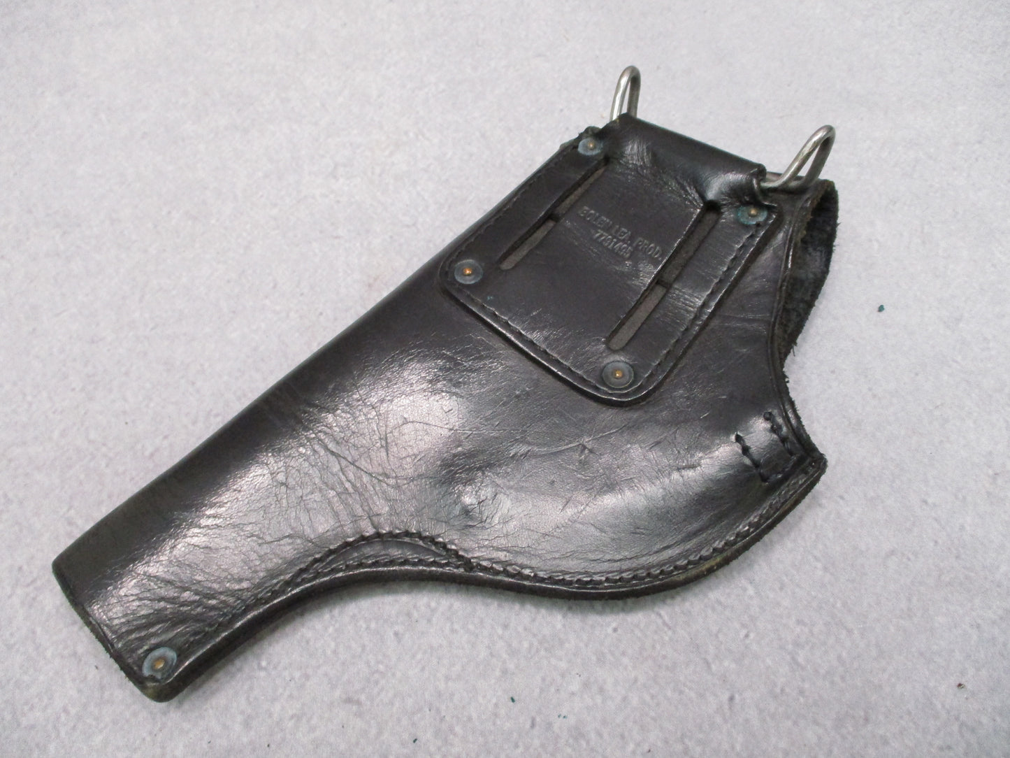 US Military Black Leather .38 Revolver Flap Holster 4 Inch Barrel USGI MP Vietna