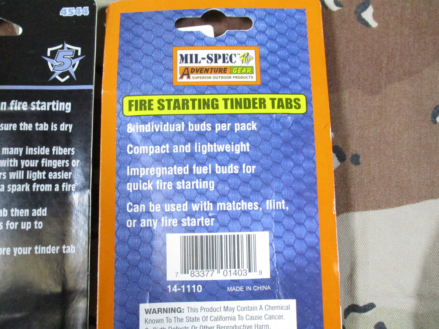 Survival Gear fire starting kit set fuel cubes cotton tinder magnesium striker