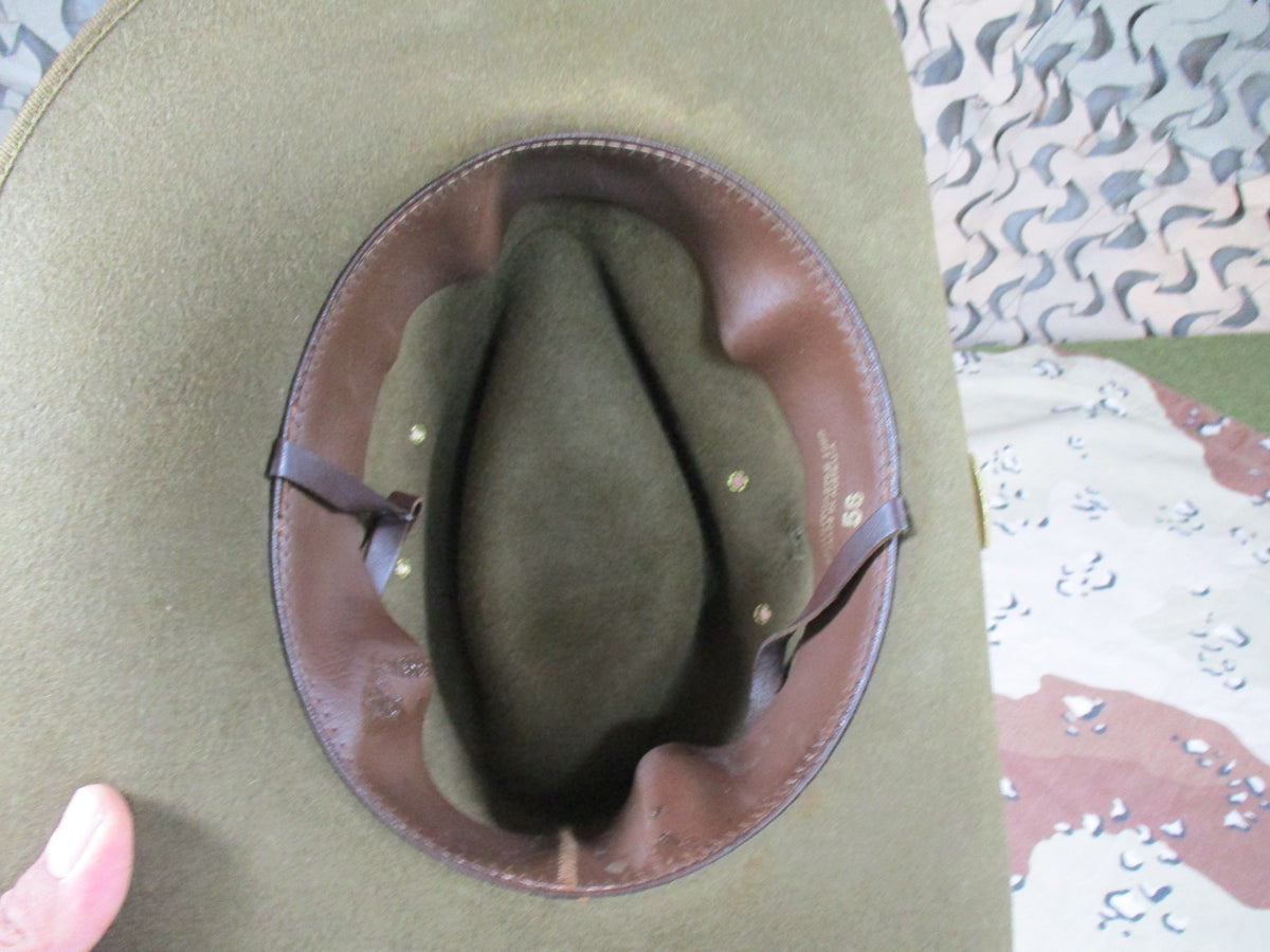 Vintage Mountcastle Australian Army Slouch Hat 56 1990 Rising Sun Badge