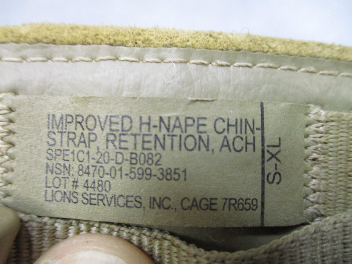 USGI ACH Improved H-Nape Helmet Chin Strap S-XL Tan Lions Services Retention