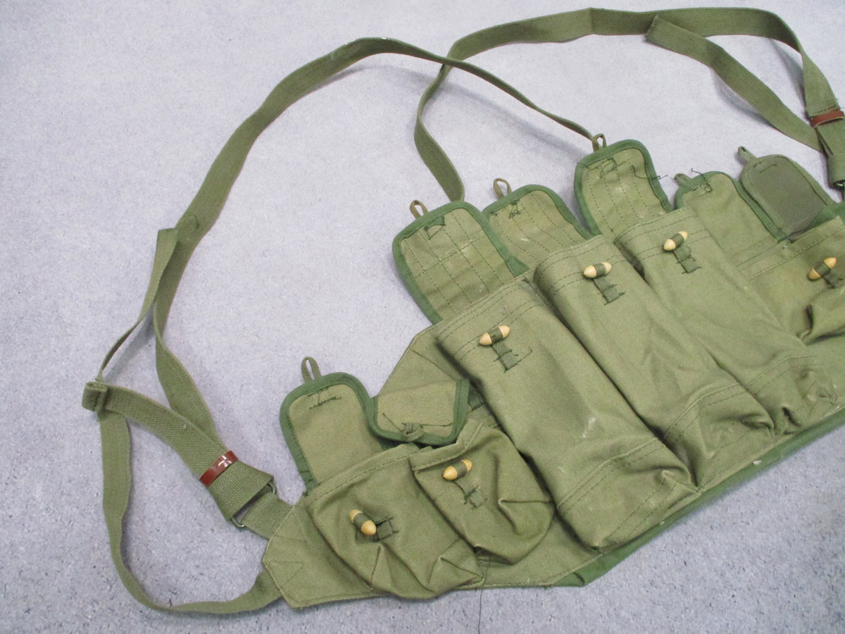 Original Chinese Type 56 Chest Rig OD Green 3 Cell Magazine Pouch Surplus