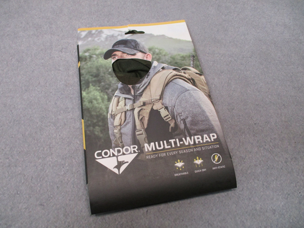 Condor 212-021 MultiCam Black multi-wrap neck gaiter face covering headwear