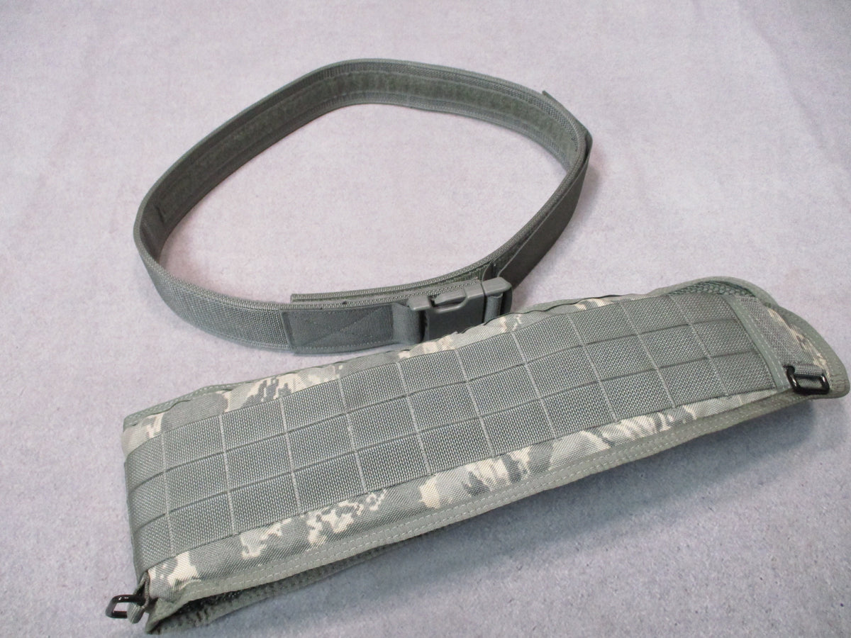 USAF ABU camo MOLLE padded battle belt with large outer and medium inner duty belt set\Seeder