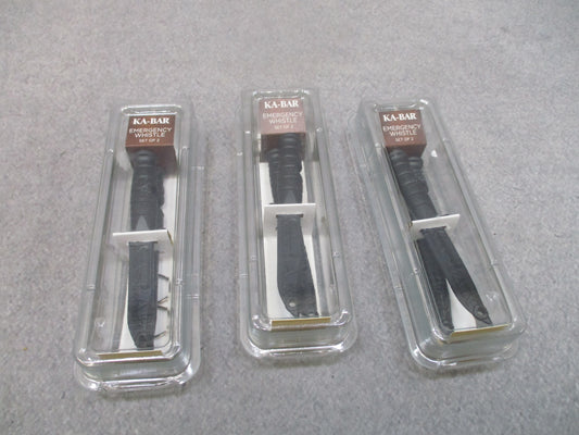 KA-BAR 9925 Emergency Whistle Lot 6 Black Keychain Safety Whistles USA 3 Packs