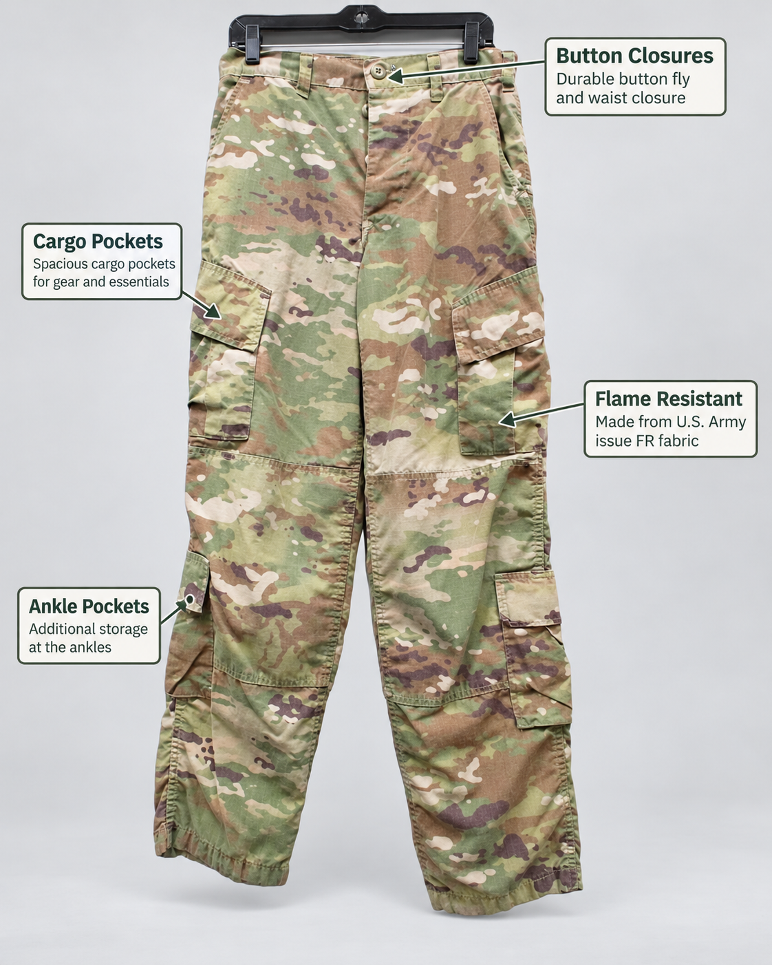 USGI Army OCP Scorpion FRACU Pants Flame Resistant Combat Trousers Used