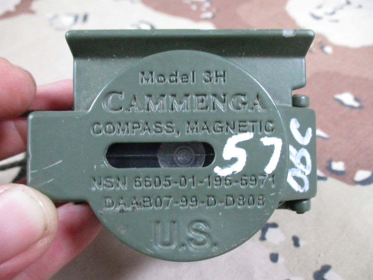 Cammenga 3H USGI Lensatic Compass w/ Pouch & Lanyard OD Green Working