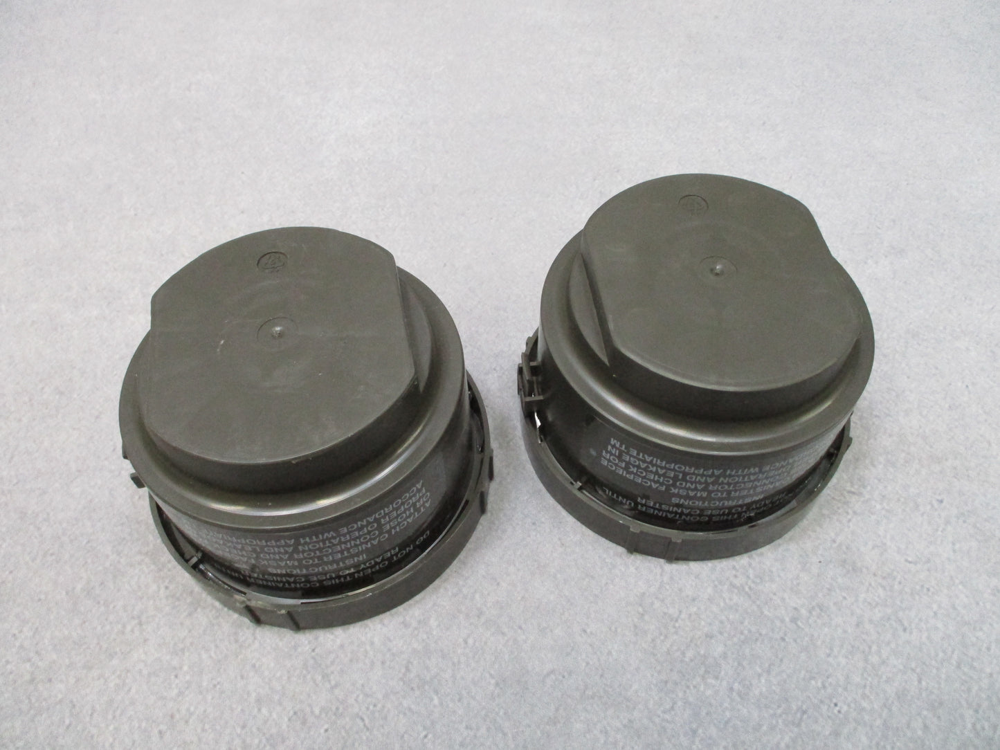 Lot of 2 USGI 40mm Gas Mask Filters C2A1 M40 NATO Threaded Canisters Sealed