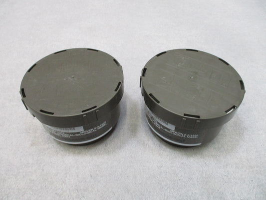 Lot of 2 USGI 40mm Gas Mask Filters C2A1 M40 NATO Threaded Canisters Sealed