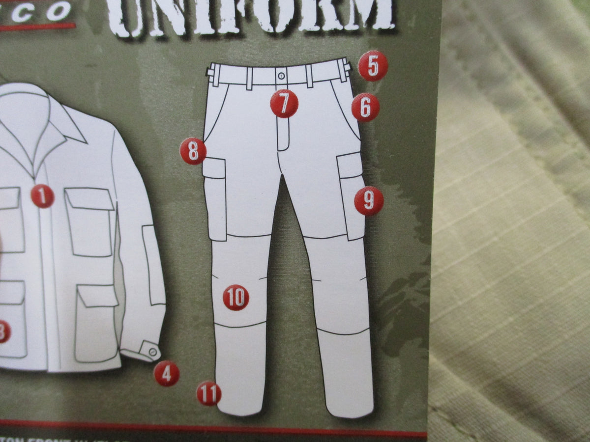 Rothco Khaki BDU Cargo Pants Tactical Work 100% Cotton Ripstop Trousers NWT