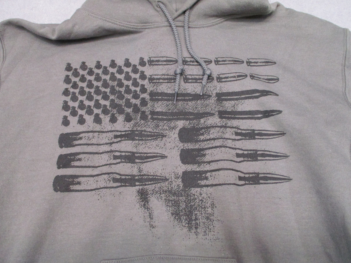 Grunt Style Ammo Flag Hoodie 2.0 Gray Men's Pullover Sweatshirt GS1501