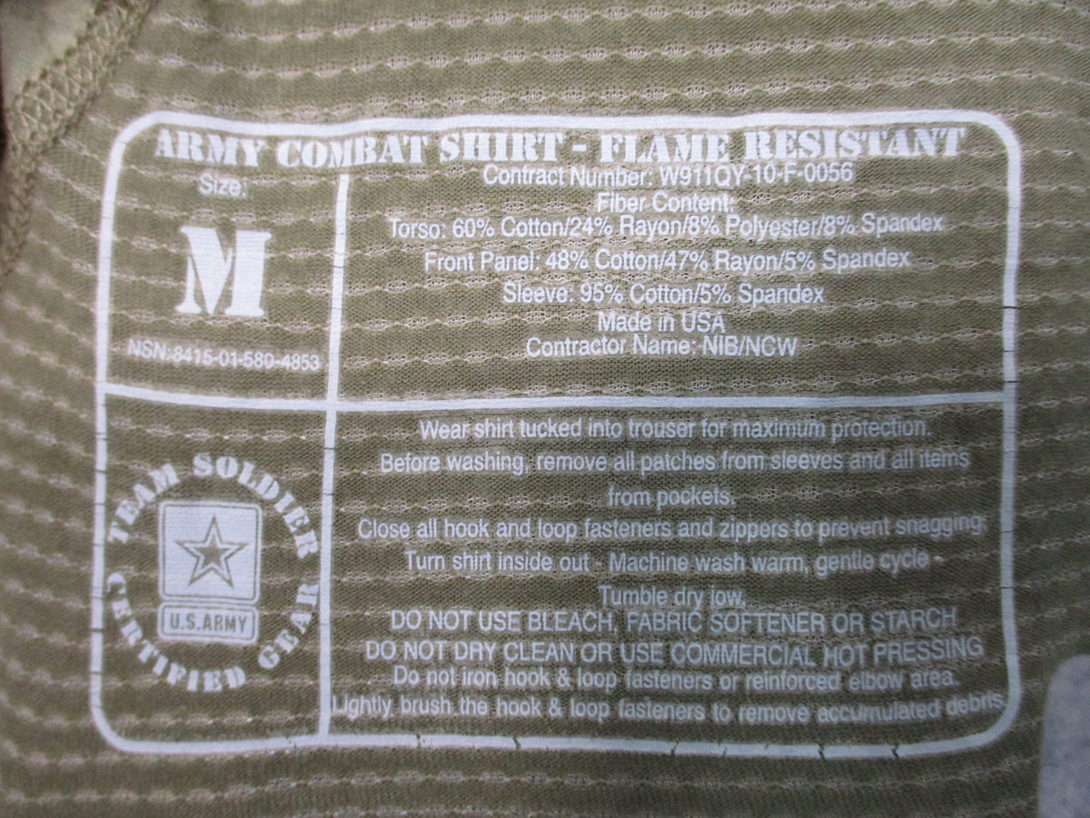 USGI Army Combat Shirt ACS FR Multicam OEF-CP Medium GWOT USA Flame Resistant