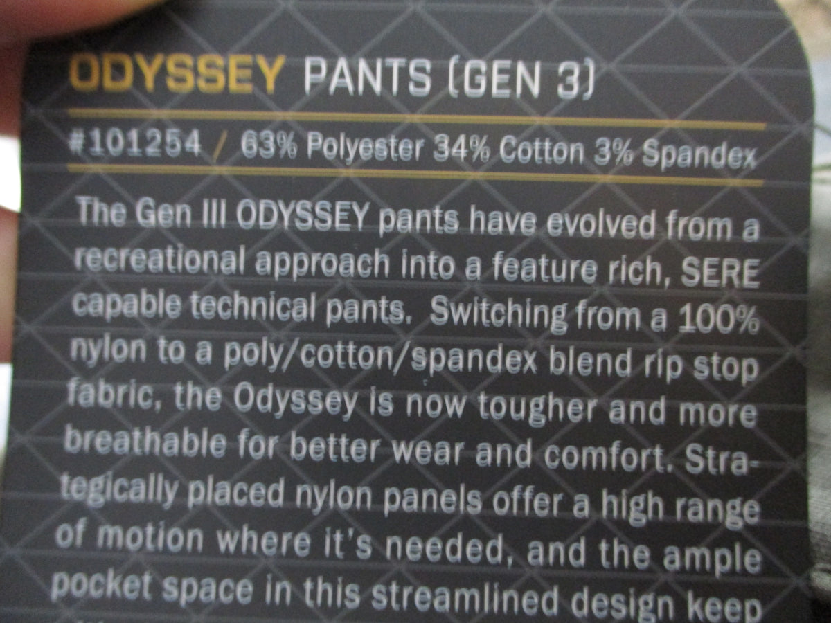 Condor Odyssey Gen III Men's Tactical Pants Flat Dark Earth Stretch 101254 NWT
