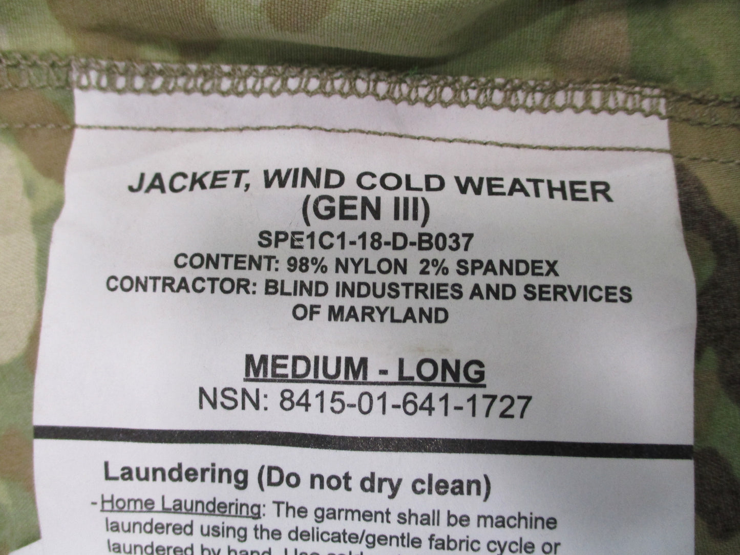 NWOT GEN III ARMY OCP SCORPION WIND JACKET LEVEL 4 MEDIUM/LONG COLD WEATHER TOP