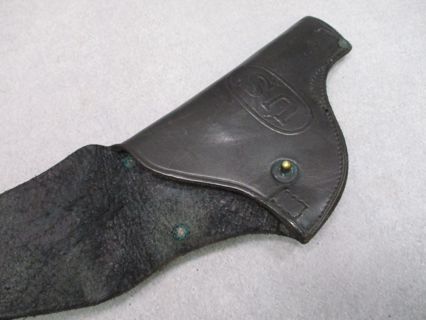US Military Black Leather .38 Revolver Flap Holster 4 Inch Barrel USGI MP Vietna