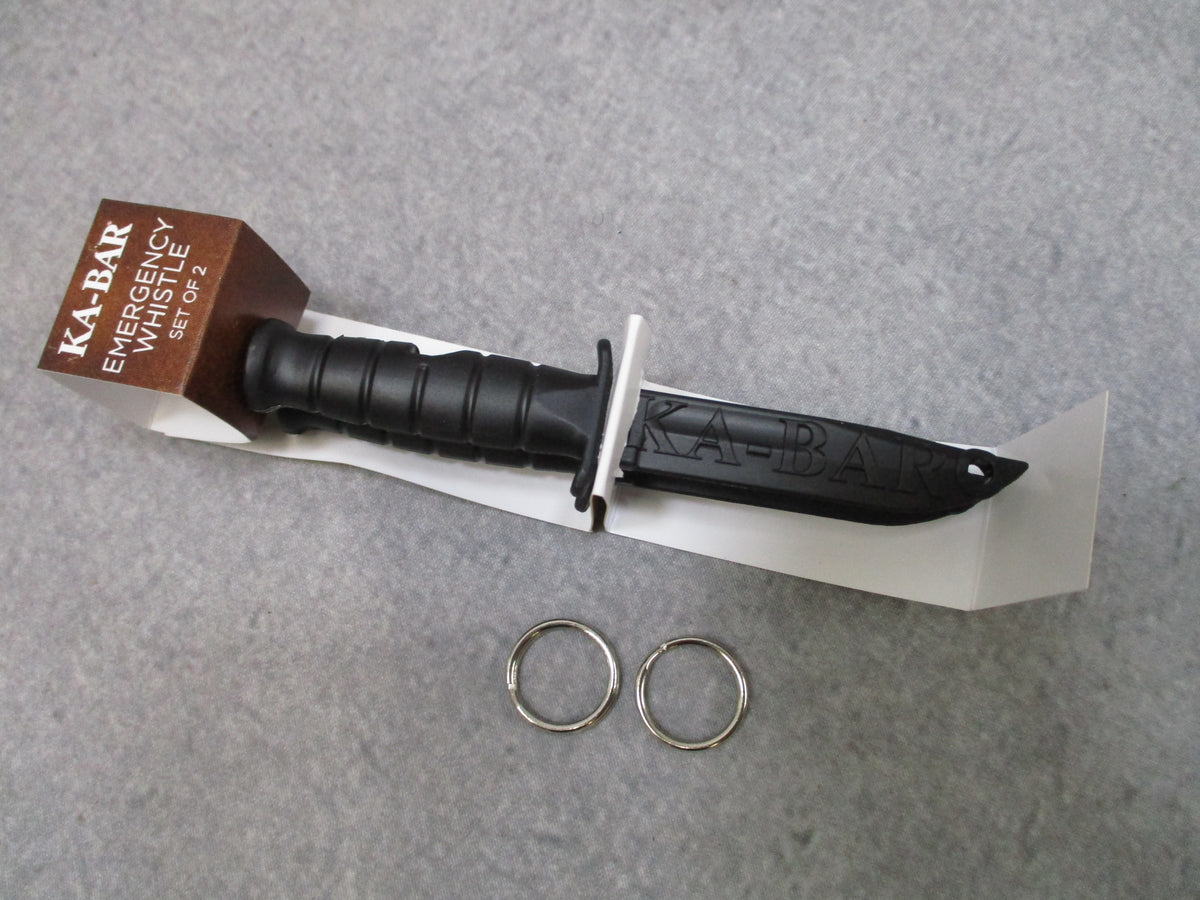 KA-BAR 9925 Emergency Whistle Lot 6 Black Keychain Safety Whistles USA 3 Packs