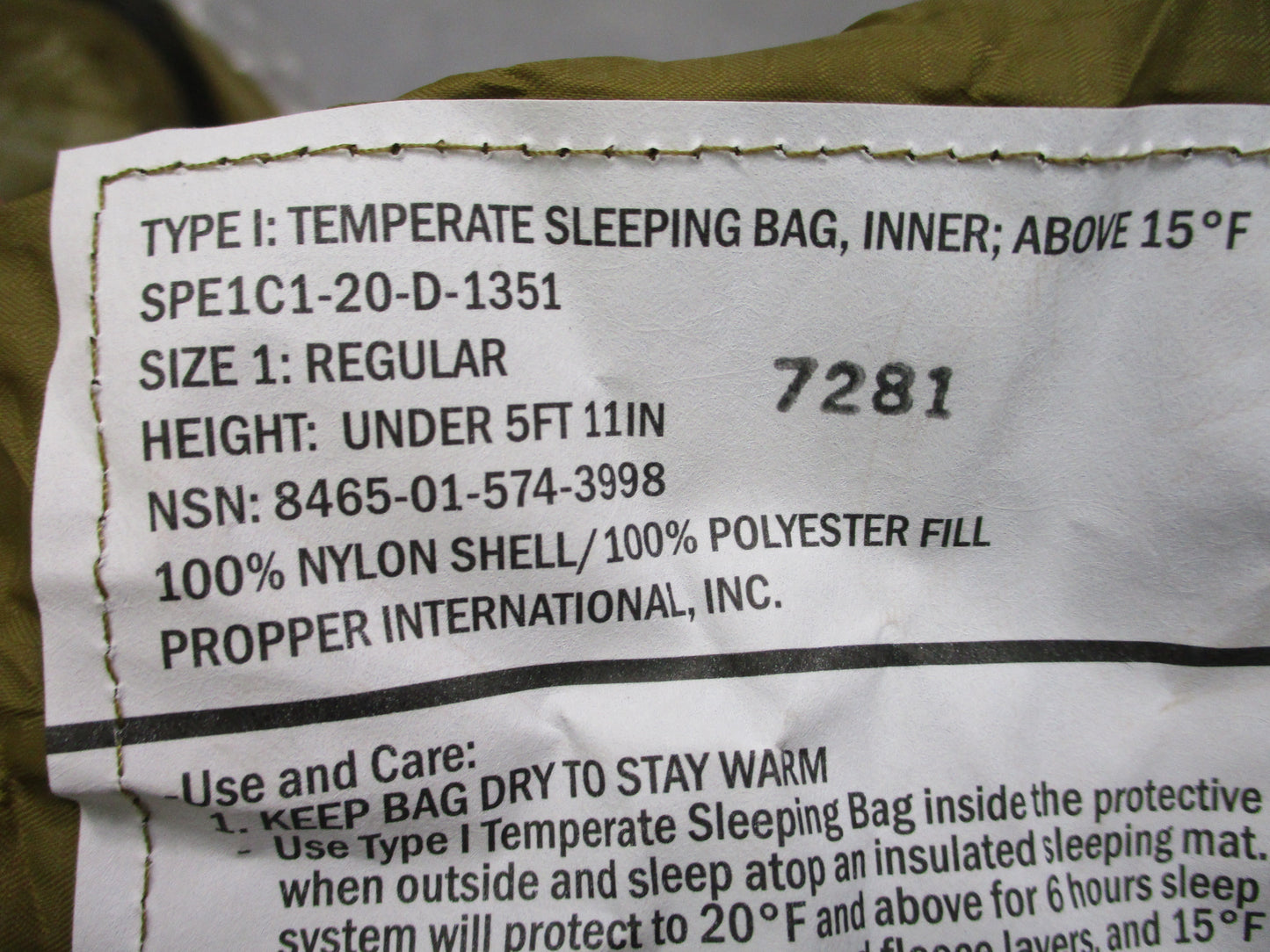 NEW USMC 3 Season Sleep System Regular 4pc Bag Bivy Dry Bag Mesh Sack