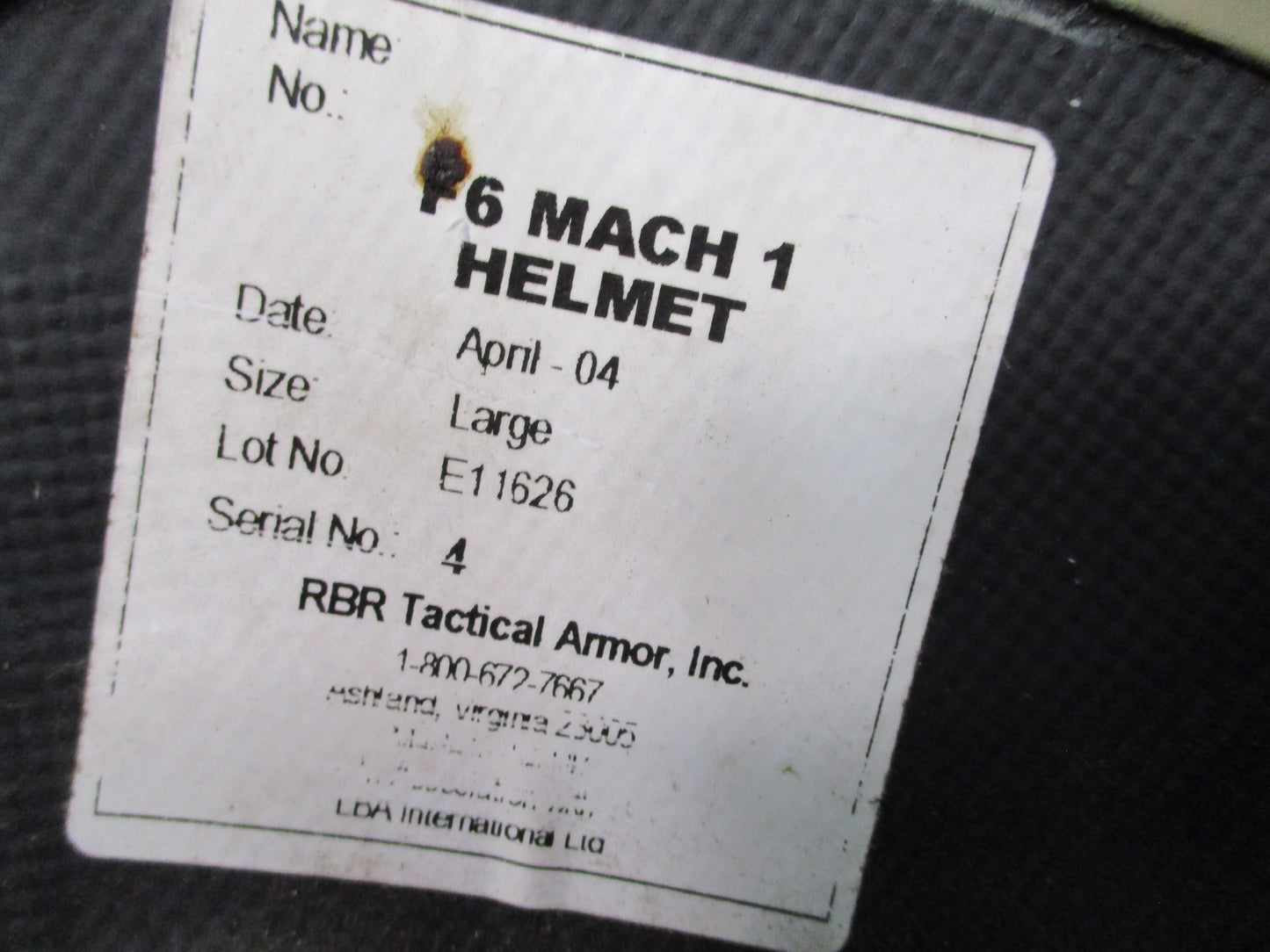 RBR Mach 1 ACH MICH Style Ballistic Helmet Large Tan Used Surplus