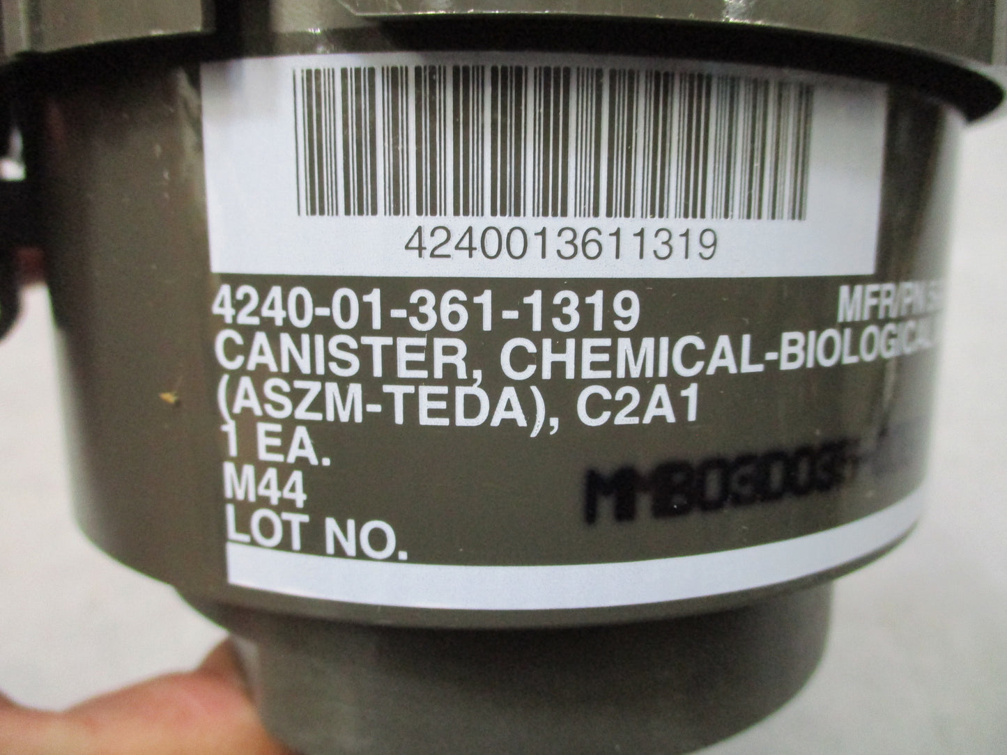 Lot of 2 USGI 40mm Gas Mask Filters C2A1 M40 NATO Threaded Canisters Sealed