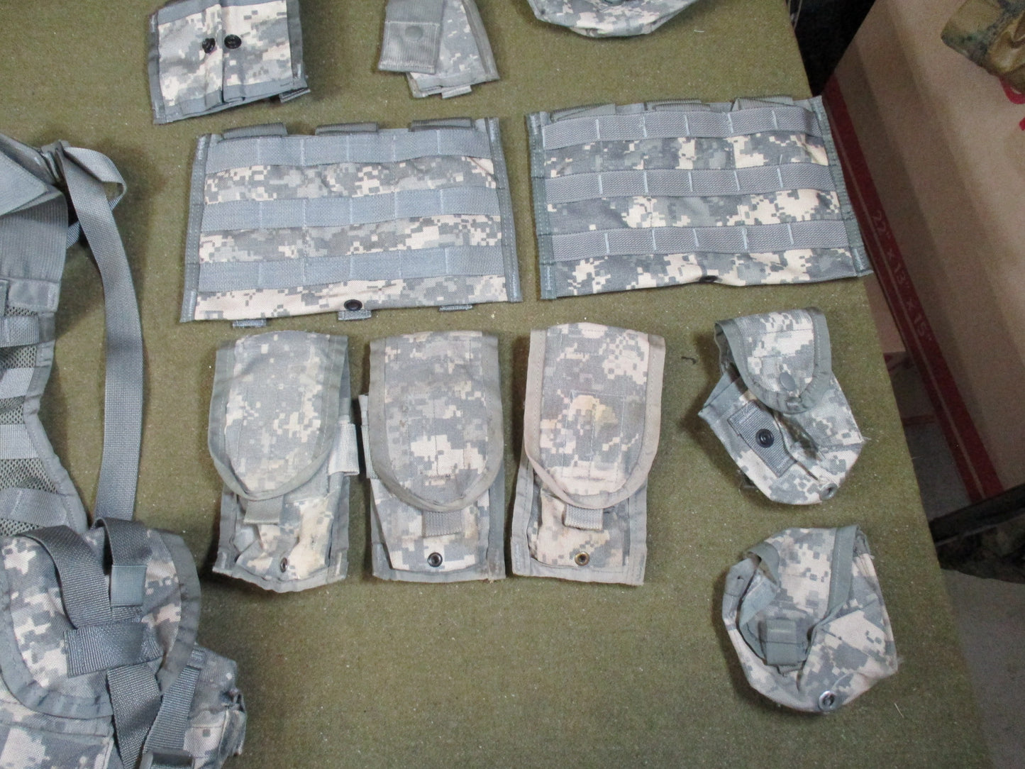 USGI MOLLE II Fighting Load Carrier Set - ACU UCP Tactical Vest with Pouches